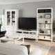 Szafka pod TV, biała bejca/szkło bezbarwne HEMNES 392.995.65