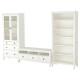 Szafka pod TV, biała bejca/szkło bezbarwne HEMNES 392.995.65