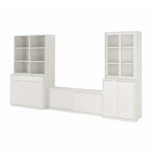 Szafka pod TV, kremowy/szkło bezbarwne TONSTAD 495.717.67