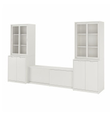 Szafka pod TV, kremowy/szkło bezbarwne TONSTAD 595.717.62