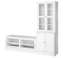 Kombinacja na TV/szklane drzwi, biały HAVSTA 895.348.10