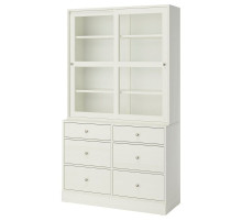 Комбинация со стеклянными дверями, белый HAVSTA 495.974.61