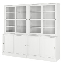 Kombinacja drzwi szklane przesuwane, biały HAVSTA 195.348.80