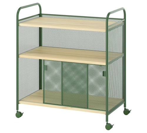 Szafka na kółkach, ciemnozielony/metal NÅLMAKARE 805.957.61