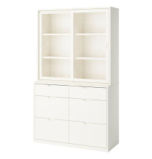 Kombinacja z szufladami, kremowy/szkło TONSTAD 895.478.84