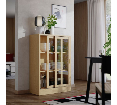Witryna z drzwiami przesuwnymi, okl dęb TONSTAD 004.892.84