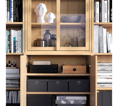 Kombinacja drzwi szklane przesuwane, okl dęb/szkło bezbarwne TONSTAD 395.150.60