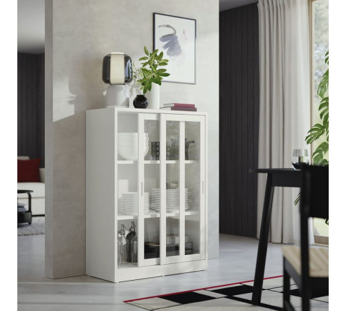 Witryna z drzwiami przesuwnymi, kremowy TONSTAD 404.888.95