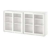Regał/szklane drzwi, biały/szkło bezbarwne VIHALS 895.212.09