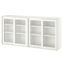Regał/szklane drzwi, biały/szkło bezbarwne VIHALS 895.212.09