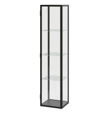 Szafka drzwi szklane z oświetl, czarny BLÅLIDEN / STRIMSÄV 895.229.25