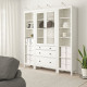 Kombinacja regałowa z drzw/szuf, biała bejca/szkło bezbarwne HEMNES 992.342.55