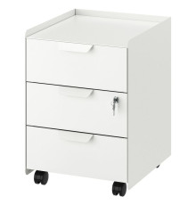 Комод на колесиках, 3 ящика, белый TROTTEN 804.850.98