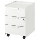 Комод на колесиках, 3 ящика, белый TROTTEN 804.850.98