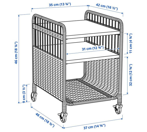 Szafka na kółkach, rattan FRYKSÅS 905.741.74