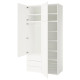 Szafa 4 drzwi+3 szuflady, biały/Fonnes biały PLATSA 396.249.12