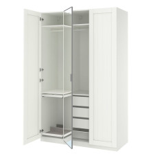 Kombinacja szafy, biały lustro/szary biały PAX / KAMMARTORP/GULLABERG 095.725.56