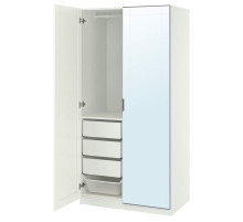 Kombinacja szafy, biały lustro/szary biały PAX / KAMMARTORP/GULLABERG 295.725.17