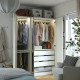 Kombinacja szafy, biały lustro/szary biały PAX / KAMMARTORP/GULLABERG 795.725.53