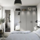 Kombinacja szafy, biały/lustro szary PAX / KAMMARTORP/GULLABERG 895.725.76