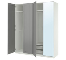 Kombinacja szafy, biały/lustro szary PAX / KAMMARTORP/GULLABERG 895.725.81