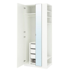 Kombinacja szafy, biały lustro/biały PAX / FORSAND/ÅHEIM 896.235.33