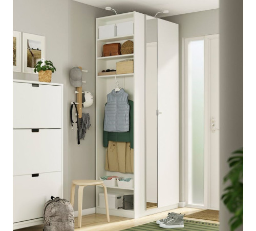 Kombinacja szafy, biały lustro/biały PAX / FORSAND/ÅHEIM 896.235.33