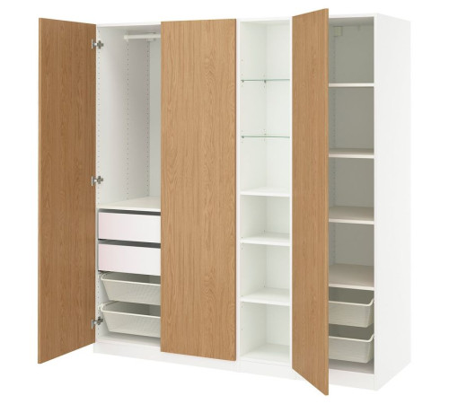 Kombinacja szafy, biały imit. dębu/biały PAX / STORKLINTA 896.235.90