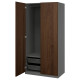 Kombinacja szafy, ciemnoszary/okleina orzechowa PAX / BJÖRNESKOGEN 995.752.25