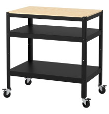 Wózek, czarny/sklejka sosnowa BROR 603.338.50