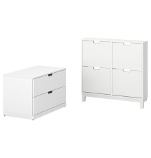 Meble do przedpokoju, zestaw 2 szt, biały STÄLL / NORDLI 395.279.30