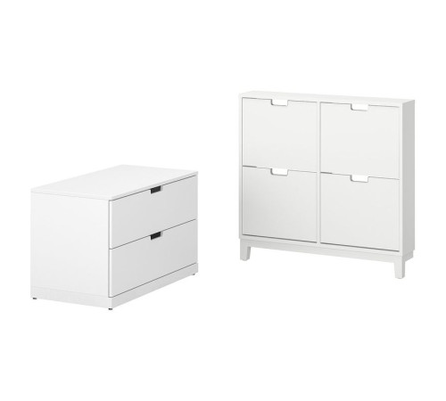Meble do przedpokoju, zestaw 2 szt, biały STÄLL / NORDLI 395.279.30