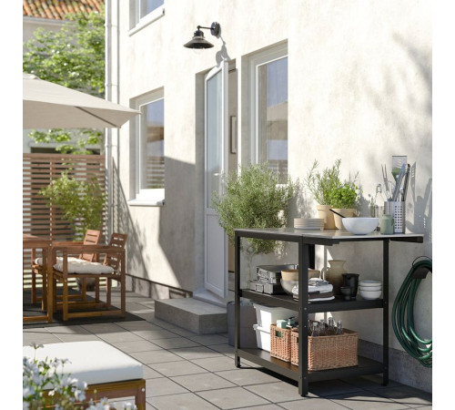 Stolik, na zewnątrz, czarny stal nierdz/na zewnątrz GRILLSKÄR 005.231.79