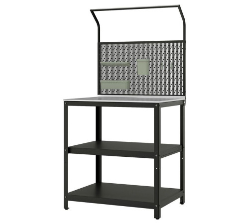 Wyspa kuchenna z panelem tylnym, stal nierdz/na zewnątrz GRILLSKÄR 794.952.44