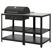 Grill na węgiel drzew z wyspą kuch, stal nierdz/na zewnątrz GRILLSKÄR 196.160.55