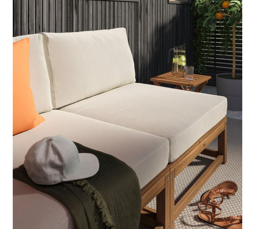 Sofa dwuosobowa, bejca jasnobrązowa na zewnątrz/Frösön/Duvholmen beżowy NÄMMARÖ 696.075.10