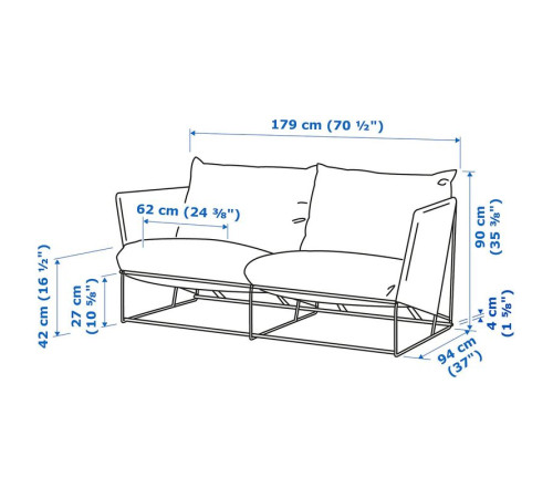 Sofa 2-osobowa, na zewnątrz, beżowy HAVSTEN 105.424.98