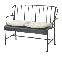Sofa 2-osobowa, na zewnątrz, szary/Kuddarna jasny szarobeżowy LÄCKÖ 095.753.62
