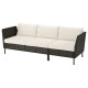 Sofa 3-osobowa, podłokietnik na zewnątrz/rattan z tworzywa sztu. ciemnoszary Frösön/Duvholmen beżowy VITTSKÄR 095.911.35