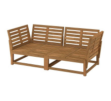 Sofa dwuosobowa, na zewnątrz z podłokietnikiem/bejca jasnobrązowa NÄMMARÖ 096.075.13