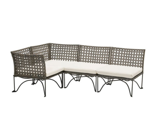 Modułowa sofa narożna 3-os zewn, ciemnoszary/Kuddarna jasny szarobeżowy JUTHOLMEN 195.782.23