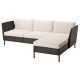 Sofa 3-osobowa z szezlongiem, podłokietnik na zewnątrz/rattan z tworzywa sztu. ciemnoszary Frösön/Duvholmen beżowy VITTSKÄR 195.912.53