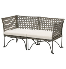 2-osobowa sofa modułowa, zewn, ciemnoszary/Kuddarna jasny szarobeżowy JUTHOLMEN 295.782.27