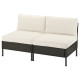 Sofa modułowa, 2-osobowa, na zewnątrz rattan z tworzywa sztu. ciemnoszary/Frösön/Duvholmen beżowy VITTSKÄR 295.910.64