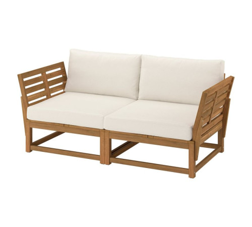 Sofa dwuosobowa, na zewnątrz podłokietnik/bejca jasnobrązowa Frösön/Duvholmen beżowy NÄMMARÖ 296.075.12