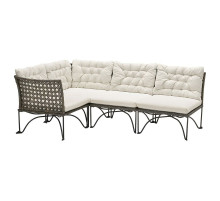 Modułowa sofa narożna 3-os zewn, ciemnoszary/Kuddarna jasny szarobeżowy JUTHOLMEN 395.782.22