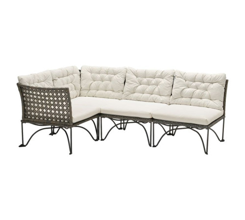 Modułowa sofa narożna 3-os zewn, ciemnoszary/Kuddarna jasny szarobeżowy JUTHOLMEN 395.782.22