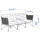 3-osobowa sofa modułowa, zewn, ciemnoszary/Kuddarna jasny szarobeżowy JUTHOLMEN 395.782.36