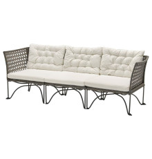 3-osobowa sofa modułowa, zewn, ciemnoszary/Kuddarna jasny szarobeżowy JUTHOLMEN 395.782.36