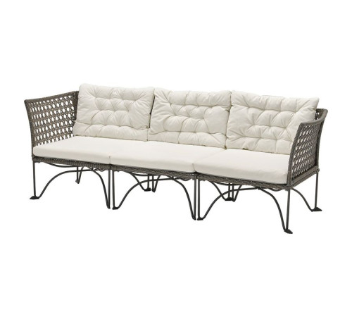 3-osobowa sofa modułowa, zewn, ciemnoszary/Kuddarna jasny szarobeżowy JUTHOLMEN 395.782.36